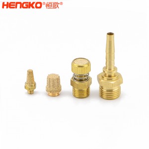 恒歌定制不銹鋼/銅粉氣動元件消音器_消音濾芯降噪耐高溫，應(yīng)用于真空泵