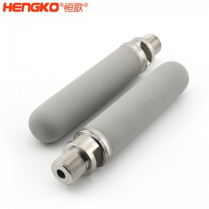 恒歌316L燒結不銹鋼濾芯_微米孔隙工業(yè)機外螺紋不銹鋼濾芯過濾筒